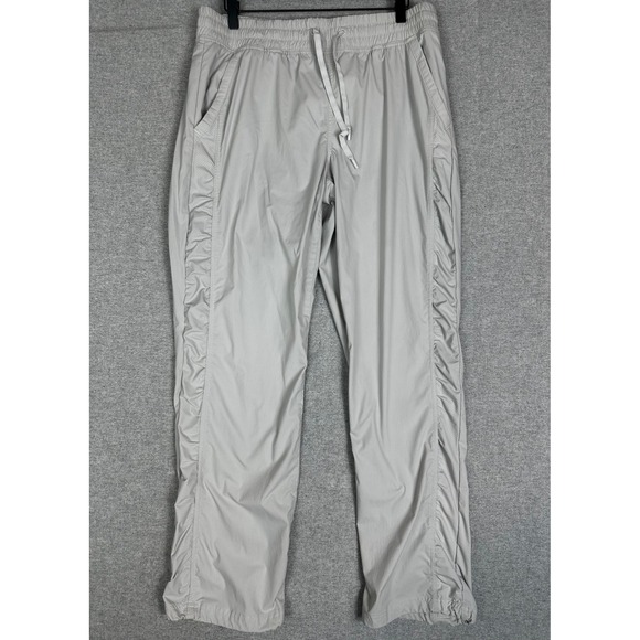 Eddie Bauer Pants - Eddie Bauer Travex Jogger Pants Womens L Gray Toggle Cuff Ruched Hiking Travel
